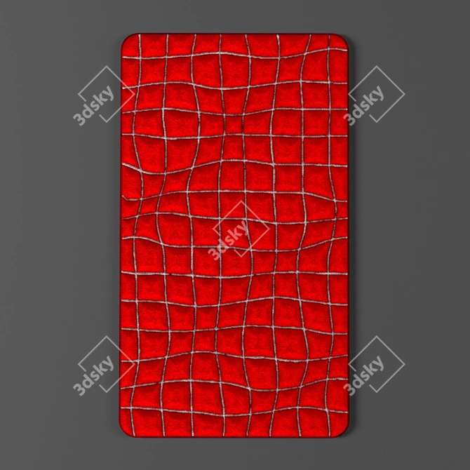 Illustrative Red Lines Sewing Art 3D model image 1