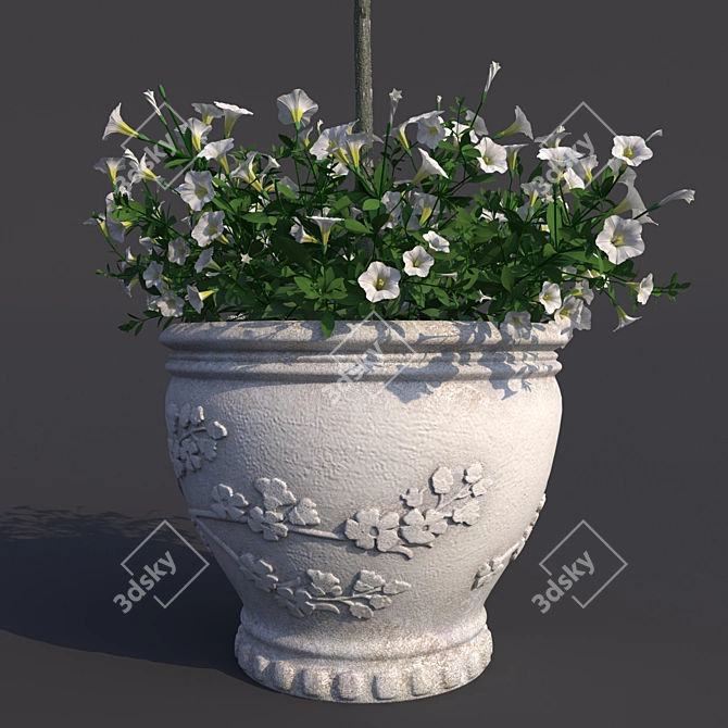 Stunning Potted Rose Bush 3D model image 3