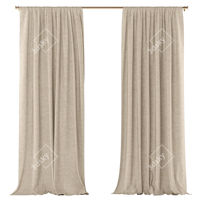 Linen Wind Curtains | 111 3D model image 3