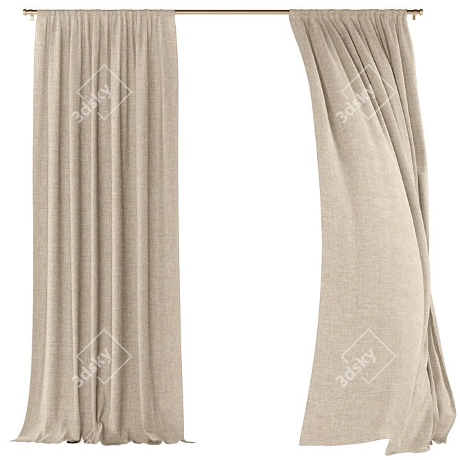 Linen Wind Curtains | 111 3D model image 4