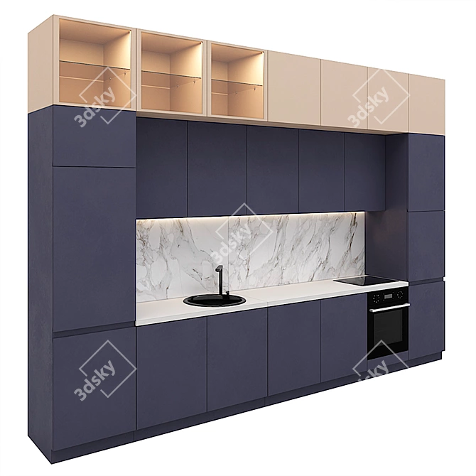 Modern 3D Kitchen Design 3D model image 7