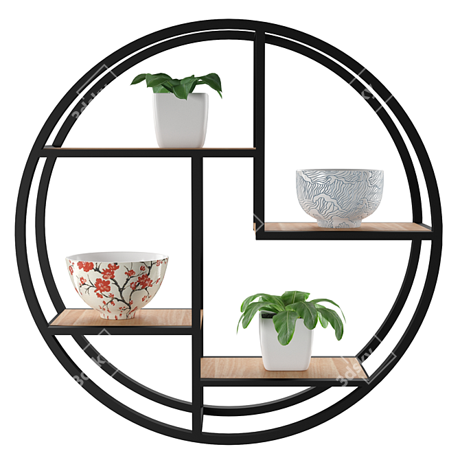 Traditional Japanese Decor Set 3D model image 1