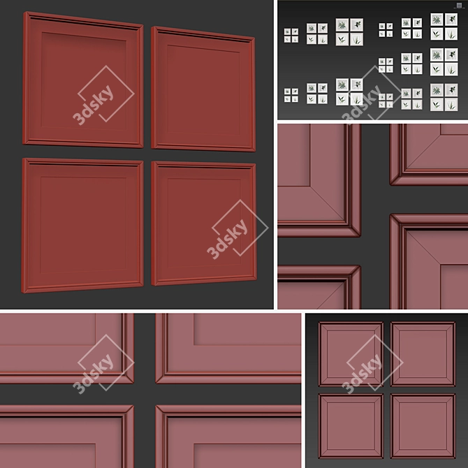 Versatile Picture Frames Set 3D model image 5