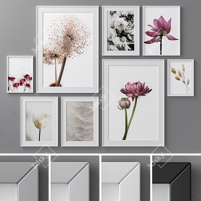  Versatile Photo Frames Set 3D model image 1