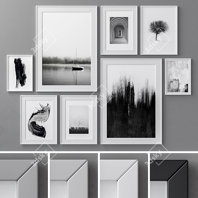 Versatile Photo Frames Set - 163 Variations 3D model image 1