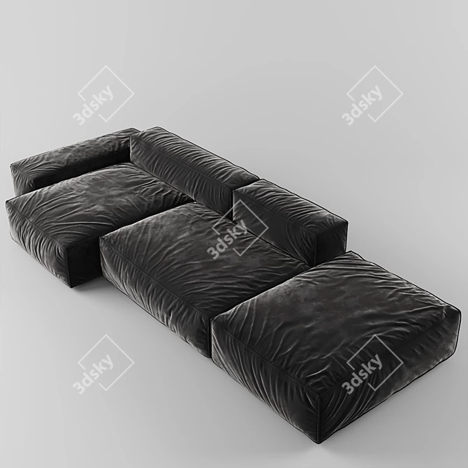 Modern Modular Sofa with Hidden Metal Structure 3D model image 3