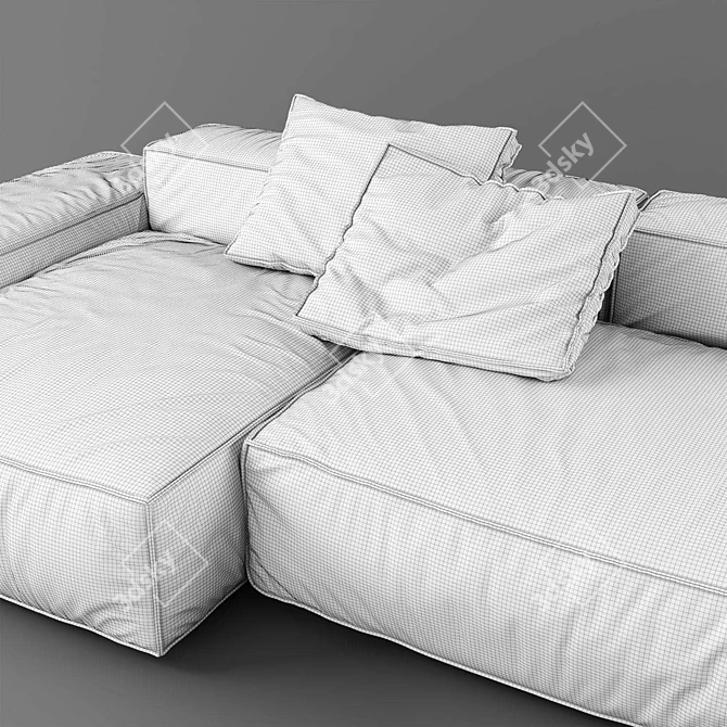 Modern Modular Sofa with Hidden Metal Structure 3D model image 5