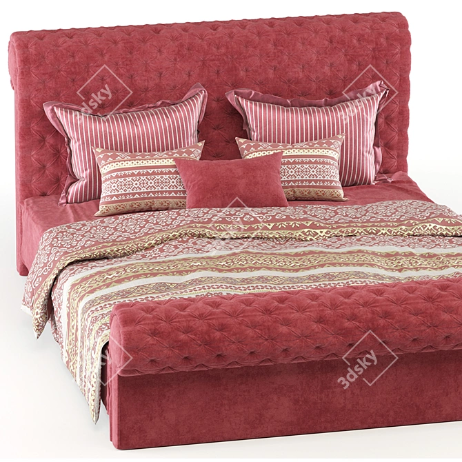 Luxurious Chester Bed - High Quality Renders 3D model image 5