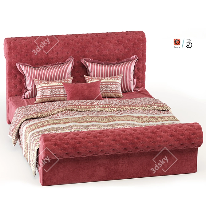 Luxurious Chester Bed - High Quality Renders 3D model image 6