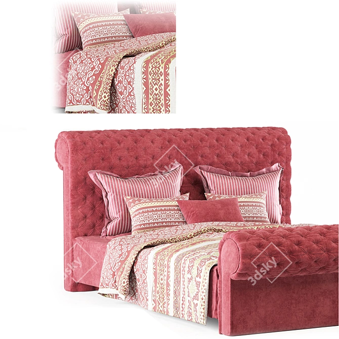 Luxurious Chester Bed - High Quality Renders 3D model image 8