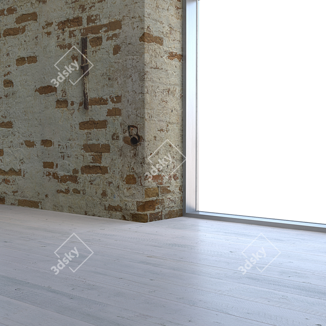 Seamless Old Brick Wall Texture 3D model image 3