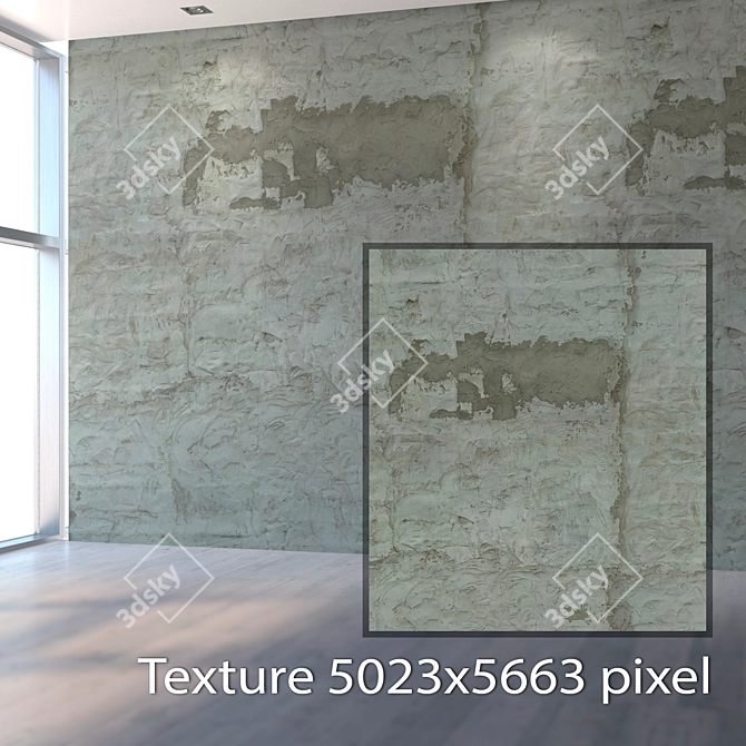 Seamless Rough Plaster Texture 3D model image 2