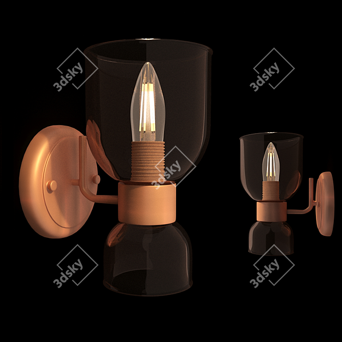 Modern Glass Wall Sconce, Freya Isla 3D model image 1