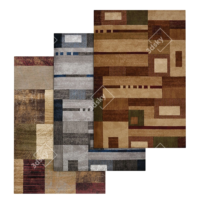 High-Quality Carpets Set 731: Versatile Textured Rugs 3D model image 1