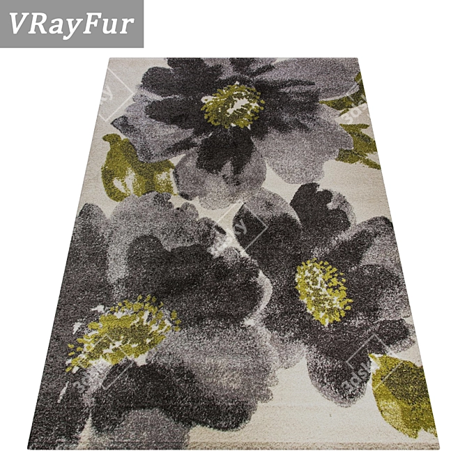 High-Quality Carpet Set with 3 Variations 3D model image 2