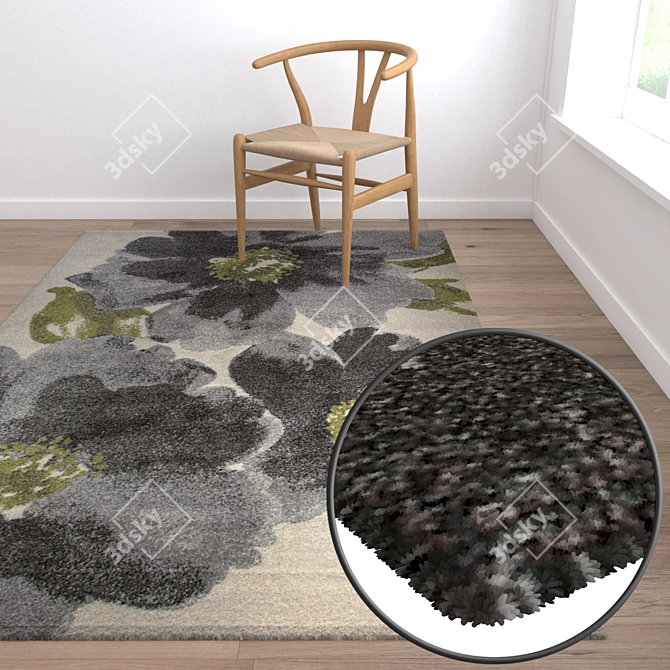 High-Quality Carpet Set with 3 Variations 3D model image 5