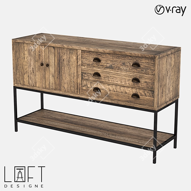 Vintage Chest of Drawers | LoftDesigne 7335 Model 3D model image 1