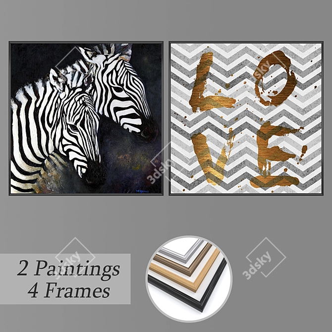 Mixed Frame Wall Art Set 3D model image 1