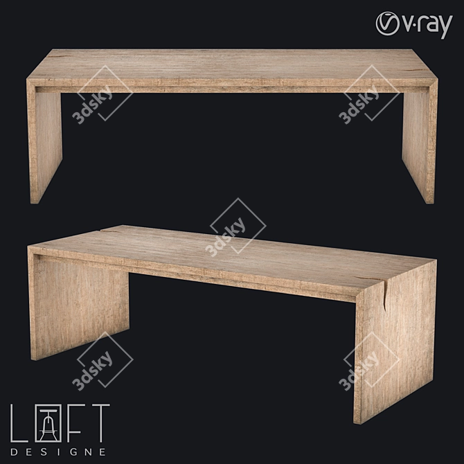 LoftDesigne 60402: Stylish Wood Table 3D model image 1