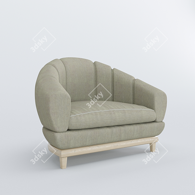 Cozy B&B Single Sofa: Real Scale, Corona Render 3D model image 2