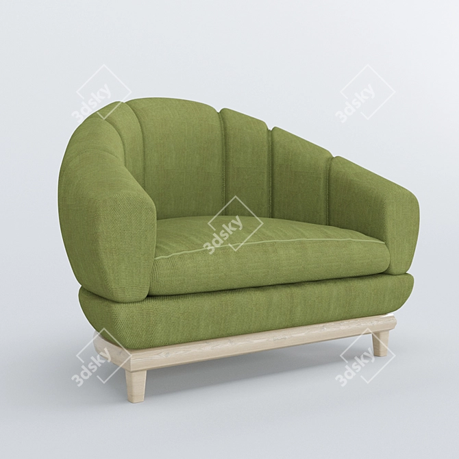 Cozy B&B Single Sofa: Real Scale, Corona Render 3D model image 5