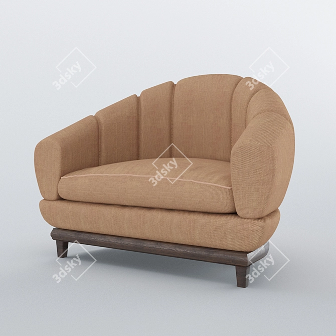 Cozy B&B Single Sofa: Real Scale, Corona Render 3D model image 6