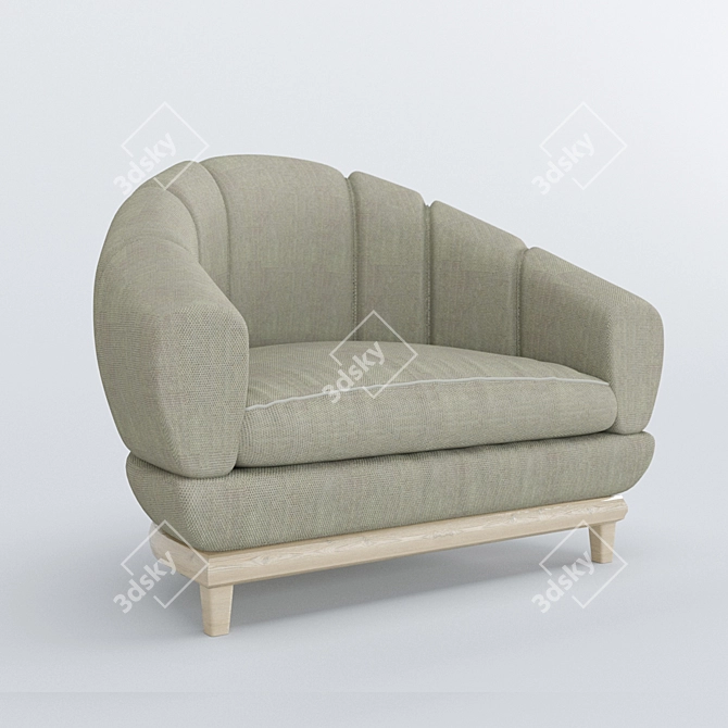 Cozy B&B Single Sofa: Real Scale, Corona Render 3D model image 7