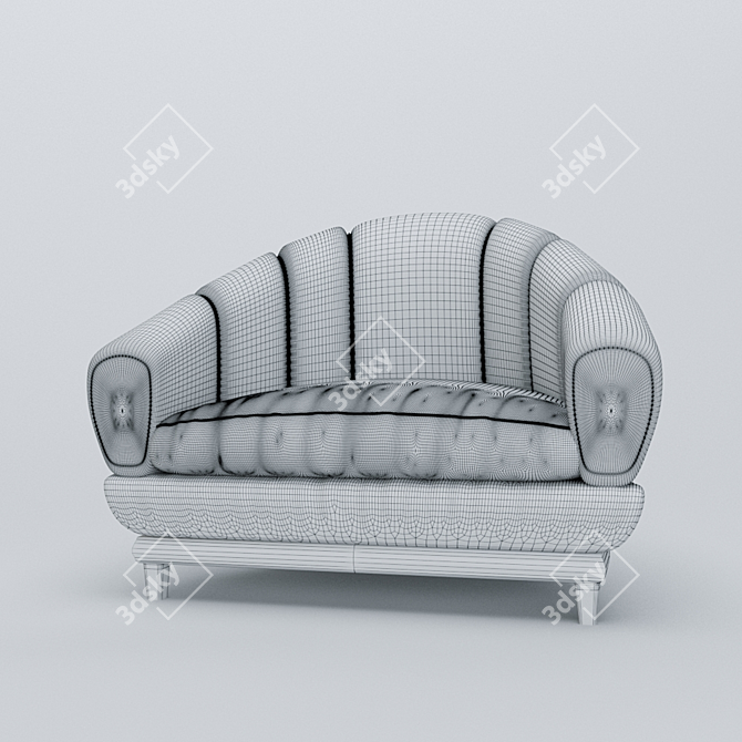 Cozy B&B Single Sofa: Real Scale, Corona Render 3D model image 12