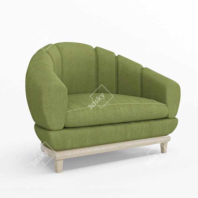 Cozy B&B Single Sofa: Real Scale, Corona Render 3D model image 13