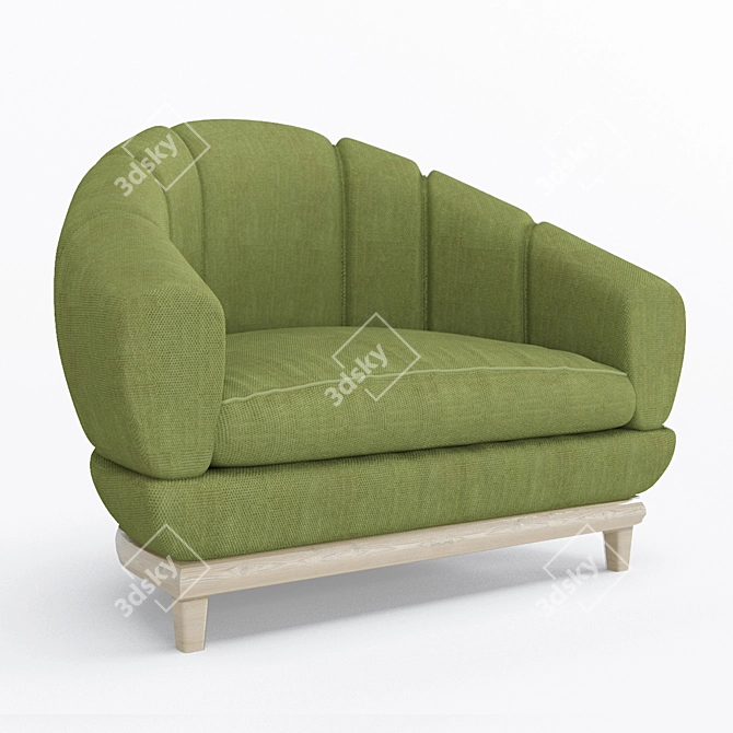 Cozy B&B Single Sofa: Real Scale, Corona Render 3D model image 15