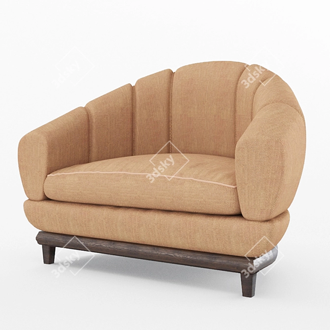 Cozy B&B Single Sofa: Real Scale, Corona Render 3D model image 17