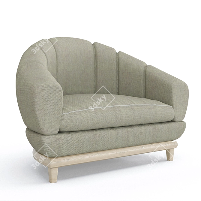 Cozy B&B Single Sofa: Real Scale, Corona Render 3D model image 18