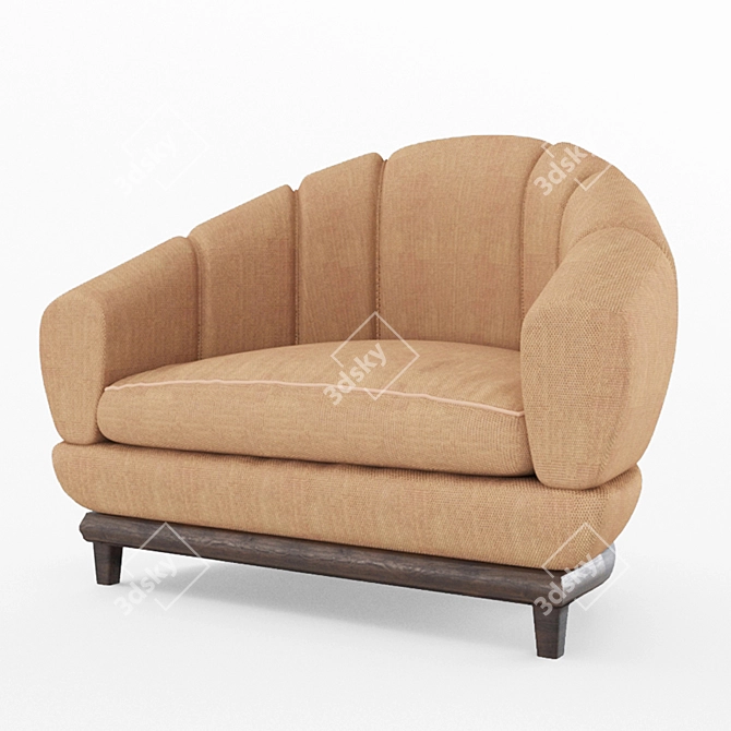 Cozy B&B Single Sofa: Real Scale, Corona Render 3D model image 20