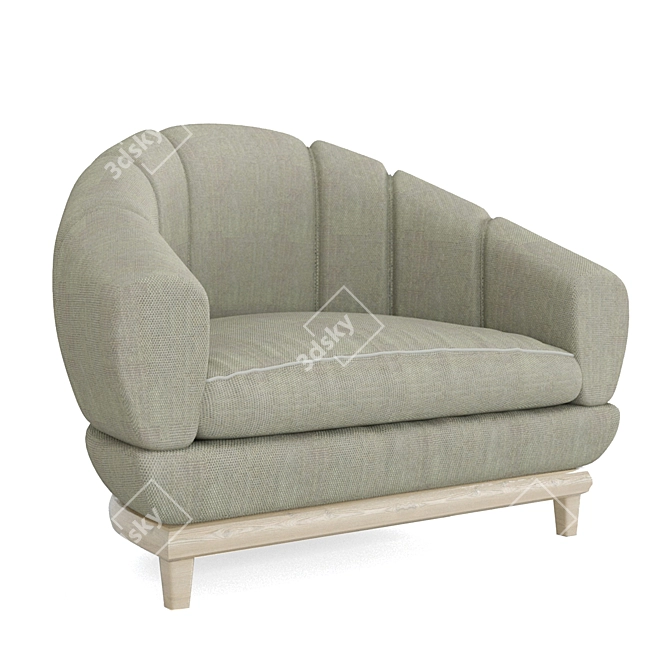 Cozy B&B Single Sofa: Real Scale, Corona Render 3D model image 25