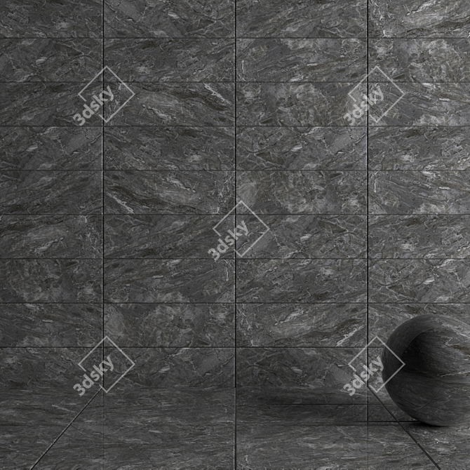 Bergama Anthracite Wall Tiles - Stylish and Modern 3D model image 3