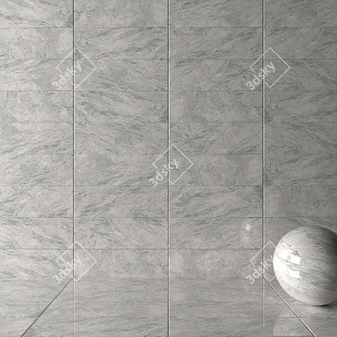 Bergama Gray Wall Tiles: 6 HD Textures | Multi-texture 3D model image 2