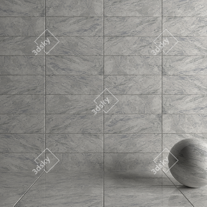 Bergama Gray Wall Tiles: 6 HD Textures | Multi-texture 3D model image 3