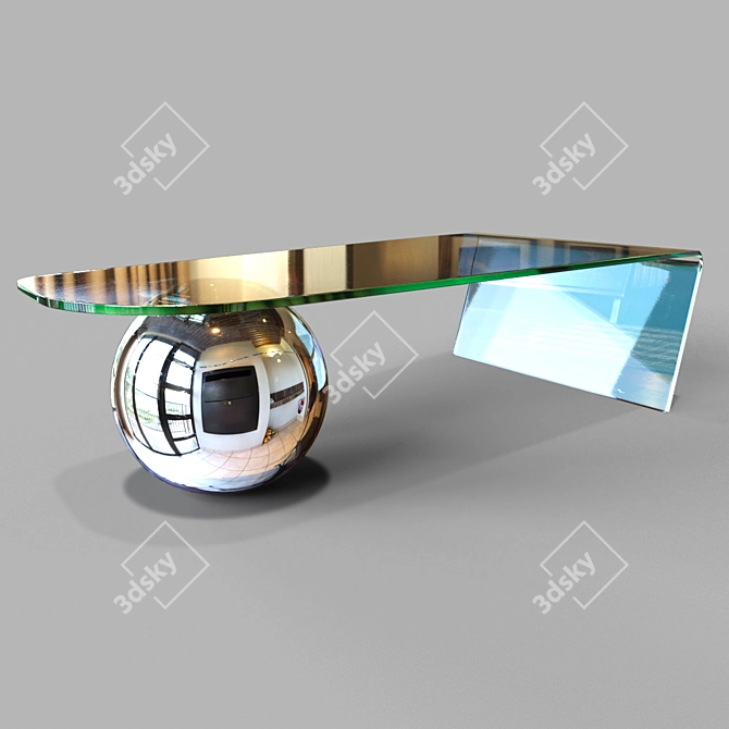  Elegant Glass Coffee Table 3D model image 1