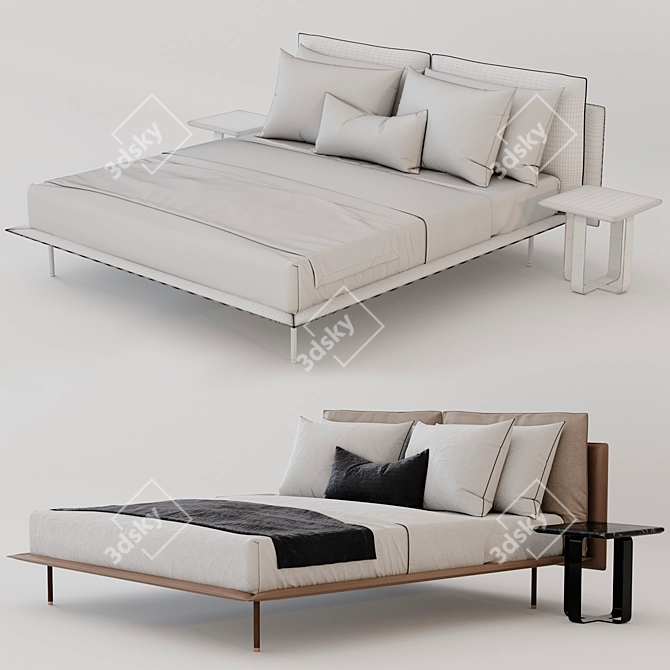 Luxury Aston Martin Bed 3D model image 2