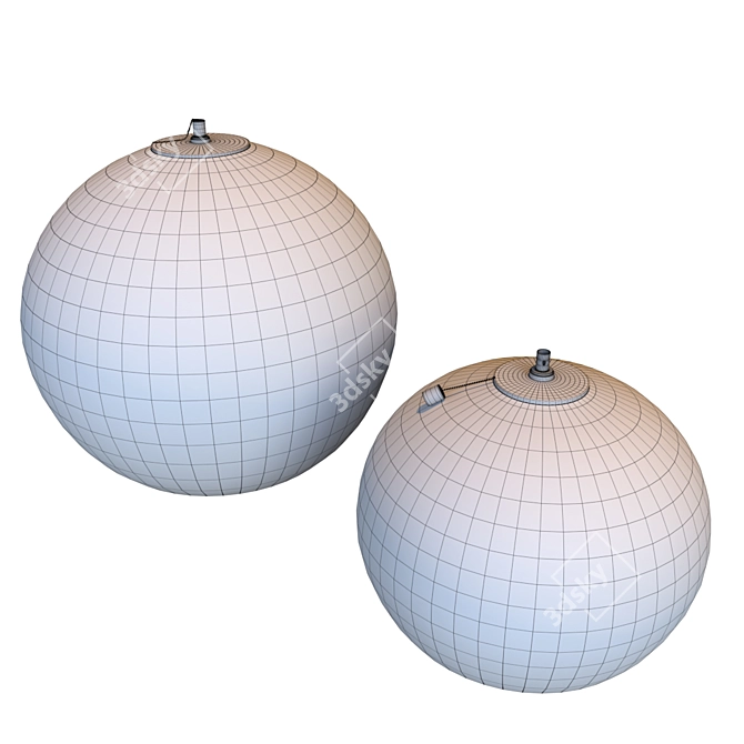 Elegant Spherical Oil Lamps 3D model image 4