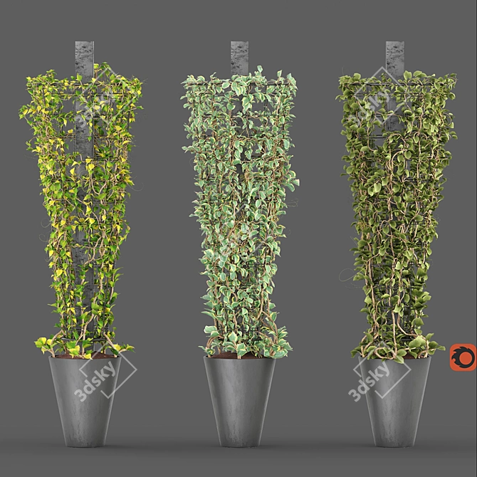 Corona Metal Column: Versatile Creeping Plant 3D model image 1