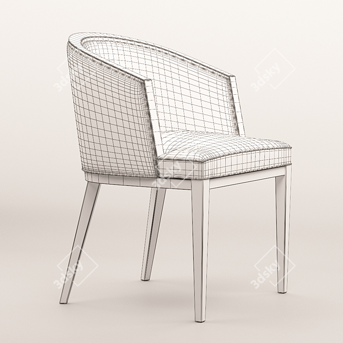 Elegant Upholstered Vanity Chair 3D model image 4