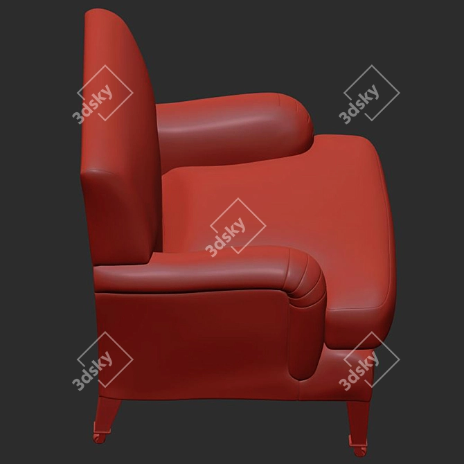 Elegant Rosewater Armchair: 3D Model 3D model image 5