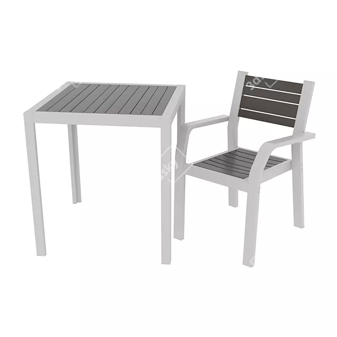 Schelland Outdoor Table and Chair Set 3D model image 1