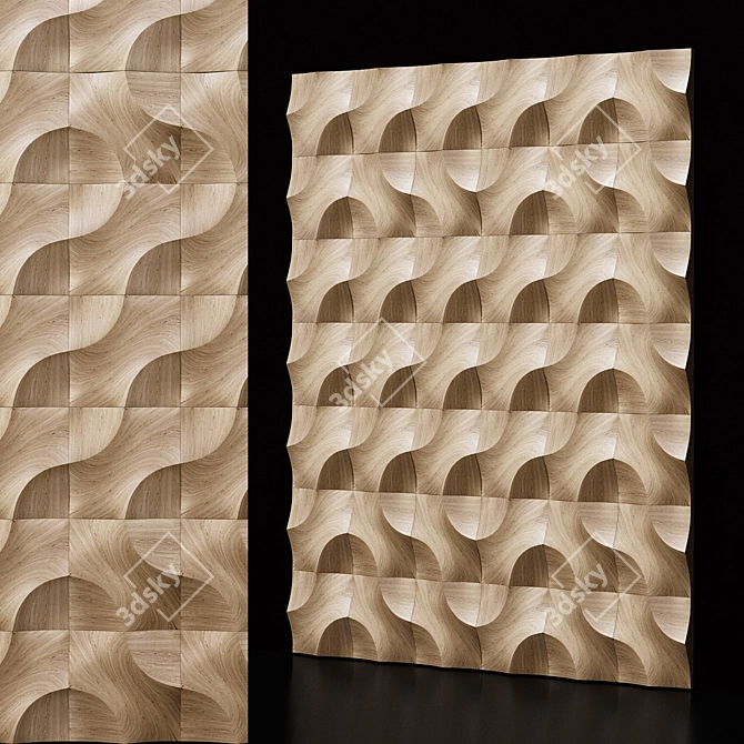 Handcrafted Wood Mosaic: Exquisite & Unique! 3D model image 1