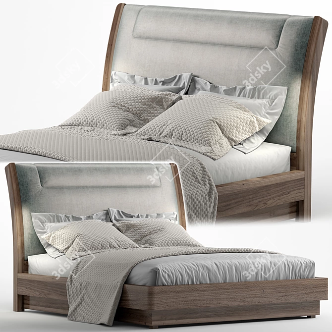 Stylish Contemporary Bed Frame 3D model image 1