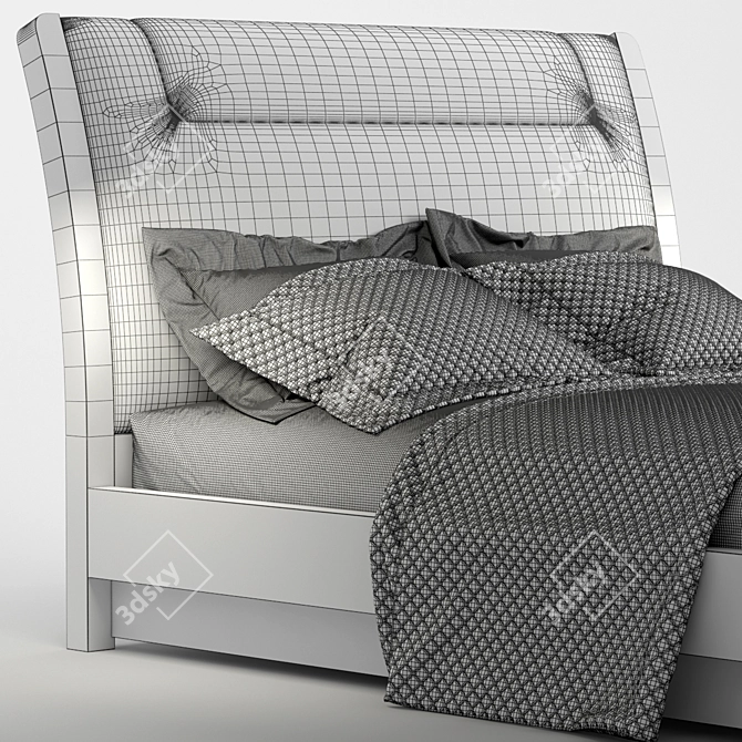 Stylish Contemporary Bed Frame 3D model image 3