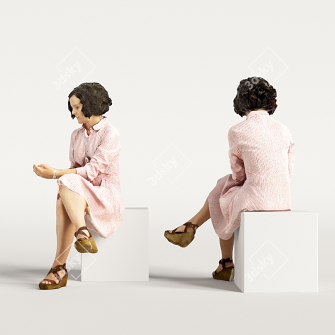Realistic 3D Scanned Woman 3D model image 4