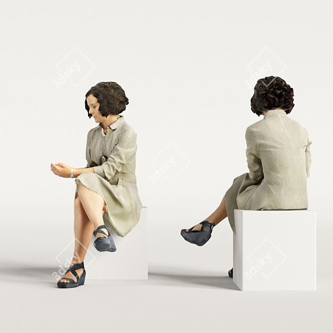 Realistic 3D Scanned Woman 3D model image 5