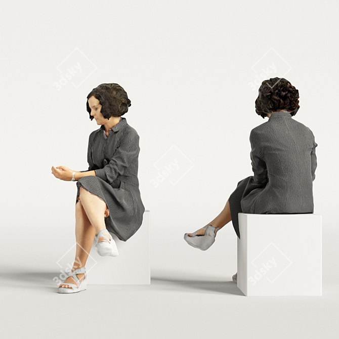 Realistic 3D Scanned Woman 3D model image 6